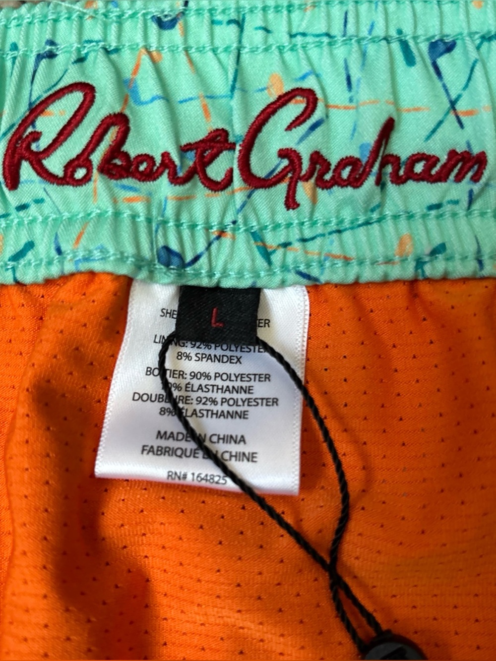 Robert Graham Aqua and Orange Mens Swim Shorts